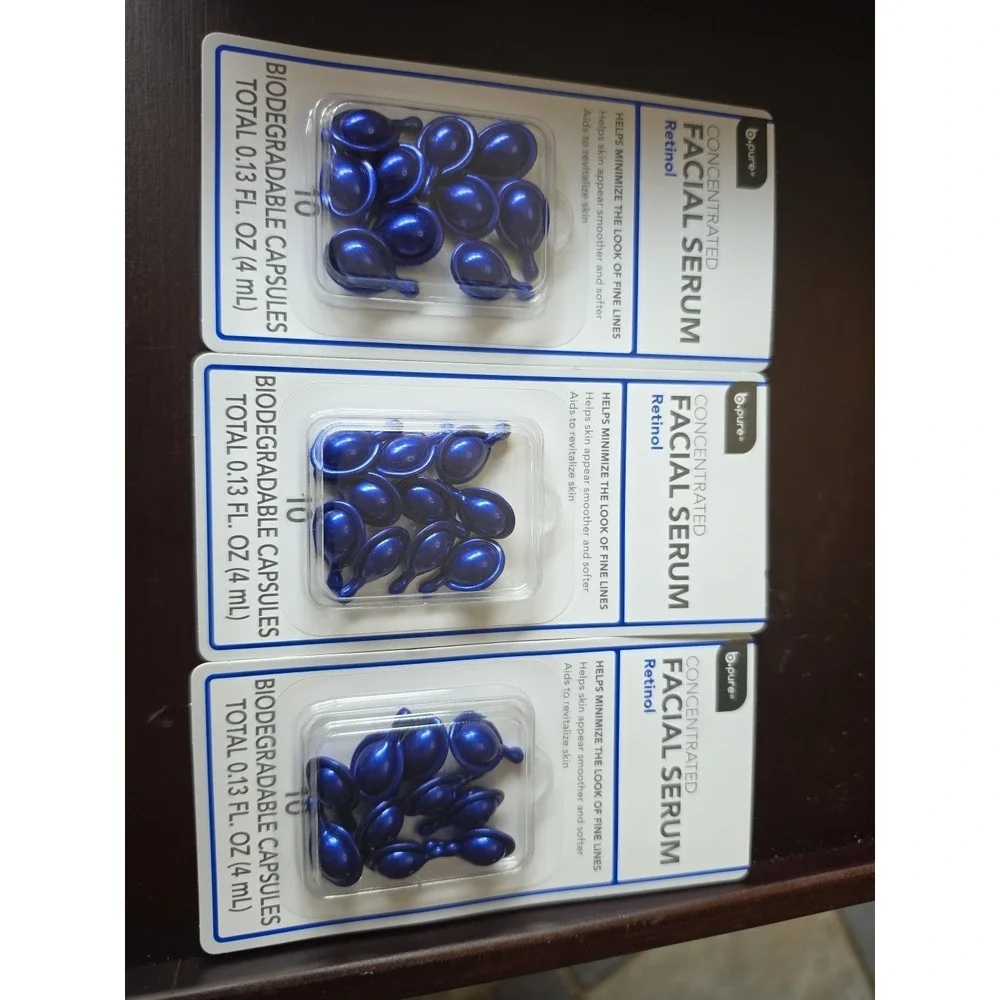 3x B PURE RETINOL FACIAL SERUM 10‎ EA PACK COMBINED TOTAL 3 X 10 = 30 CAPSULES
